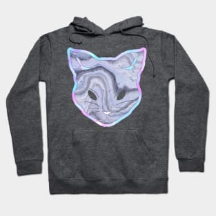 Geode prismatic iridescent gemstone cat Hoodie